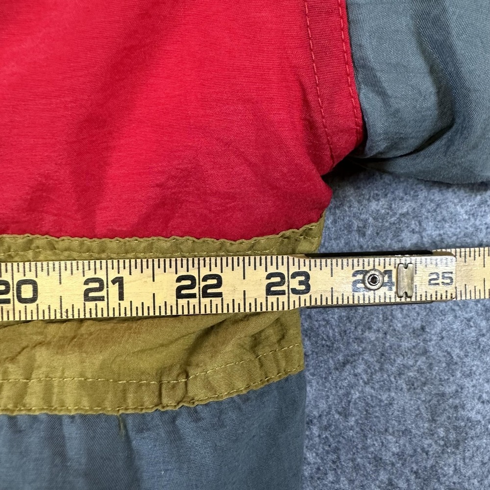 Vintage Triple FAT Goose Jacket Mens Small Colorblock Red Yellow Green Down 90s - Picture 10 of 11